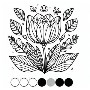 A black and white drawing of a flower 4