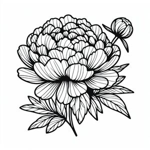 A black and white drawing of a flower 3