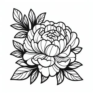 A black and white drawing of a flower 4