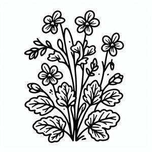 A black and white drawing of flowers 3