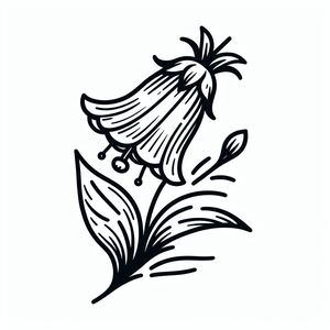 A black and white drawing of a flower 4