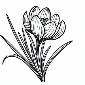 A black and white drawing of a flower 4