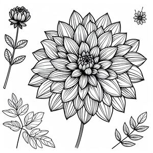 A black and white drawing of a flower 2
