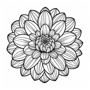 A black and white drawing of a flower 4