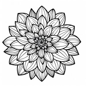 A black and white drawing of a flower