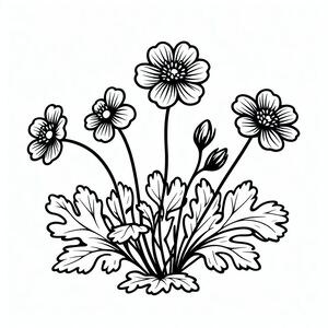 A black and white drawing of flowers 3
