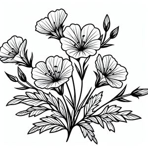 Một bức vẽ đen trắng của hoa 3
