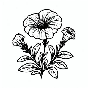 A black and white drawing of a flower 4