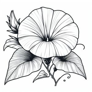 A black and white drawing of a flower 3