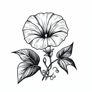 A black and white drawing of a flower 4
