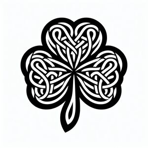 A black and white drawing of a four leaf clover 2