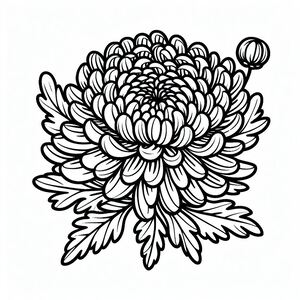 A black and white drawing of a flower 3