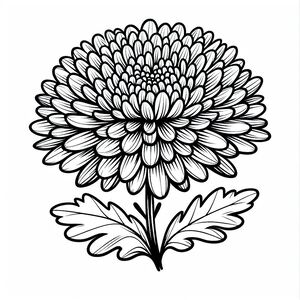 A black and white drawing of a flower 4