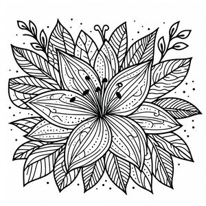 A black and white drawing of a flower 3