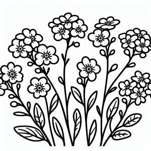 A black and white drawing of flowers 2