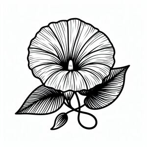 A black and white drawing of a flower 2