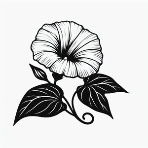 A black and white drawing of a flower 3