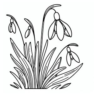 A black and white drawing of flowers in a vase