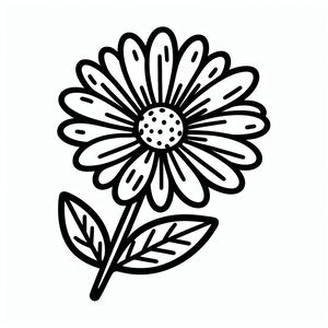 A black and white drawing of a flower 3