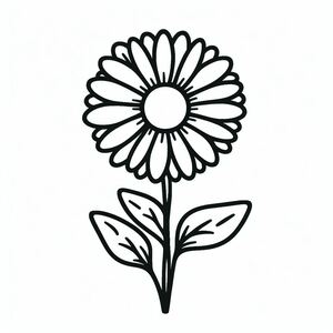 A black and white drawing of a flower 4
