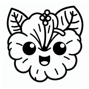 A black and white drawing of a flower