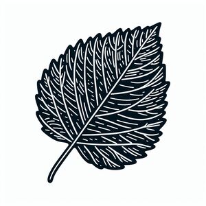 A black and white drawing of a leaf 4