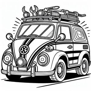 Nice little car with tools on the roof