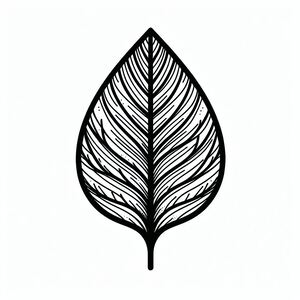 A black and white drawing of a leaf 4