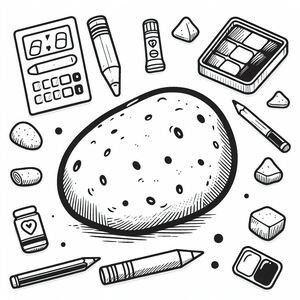 A black and white drawing of a cookie