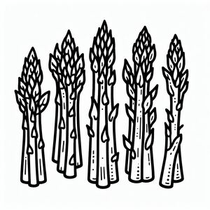 A black and white line drawing of a row of trees