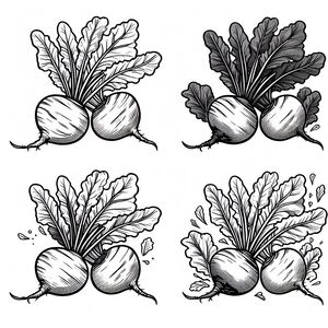 A set of four different types of vegetables