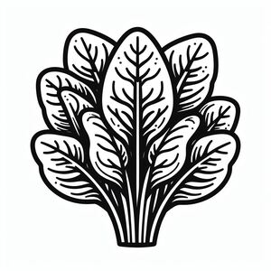 A black and white drawing of a leafy plant 3