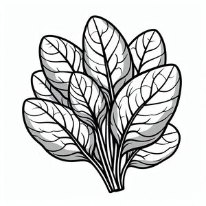 A black and white drawing of a leafy plant