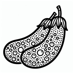 Một bản vẽ đen trắng của hai hạt đậu