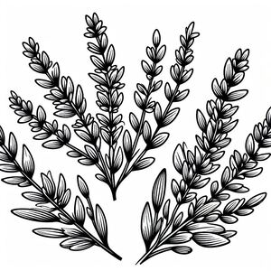 A black and white drawing of a plant 4
