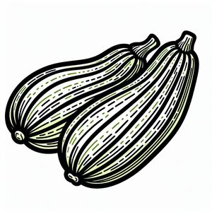 A drawing of a bunch of zucchini on a white background 3