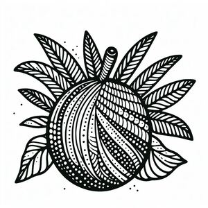 A black and white drawing of a flower
