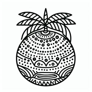 A black and white drawing of a pineapple 4