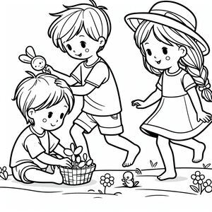 There are 3 kids playing happily