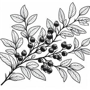 A branch with berries and leaves on it