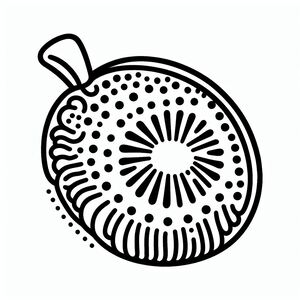 A black and white drawing of an ornament