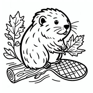 A beaver sitting on top of a tennis racket