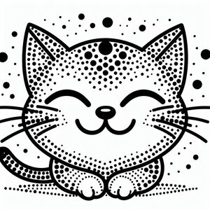A black and white drawing of a cat 4