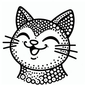 A black and white drawing of a cat