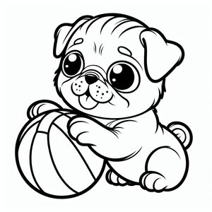 Funny Pug Playing Ball 4