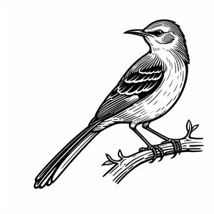 Perched Northern Mockingbird 1