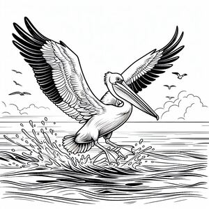 American White Pelican Landing 3