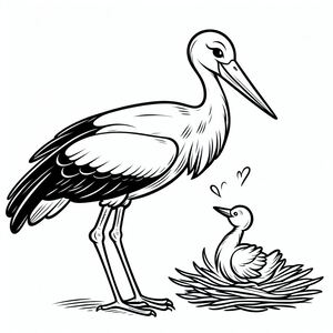 Stork with Baby 1