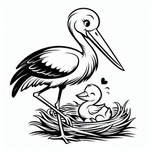 Stork with Baby 2