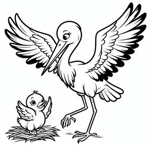 Stork with Baby 3